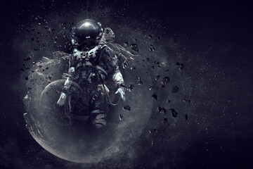 Wall Mural - astronaut and space exploration theme.