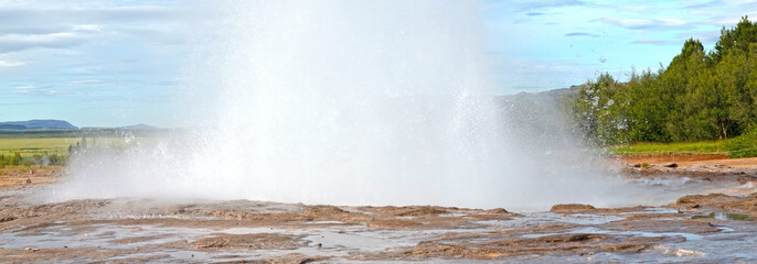 Eruption of Strokkur Geyser, Iceland