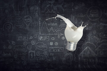 Wall Mural - Light bulb with white glass splash