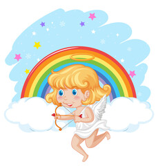 Sticker - Angel girl holding bow and arrow in the sky