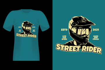 Street Rider Silhouette Vintage T-Shirt Design