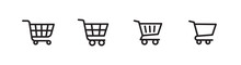 Trolley Icon Set, Outlined Style, Editable Stroke
