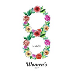 Wall Mural - .Decorative floral with 8march womens day card design