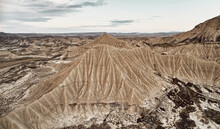 Scenic View Of Rock Formation In Desert Landscape, Bardenas Reales, Spain
