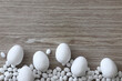 White Easter eggs border