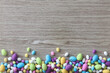 Colourful speckled Easter eggs border