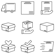 Icon Symbol Transportation System Parcel Delivery And Pick Up Box