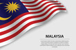 Wave flag of Malaysia on white background. Banner or ribbon vector template