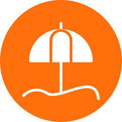 Sticker - Umbrella Beach Icon