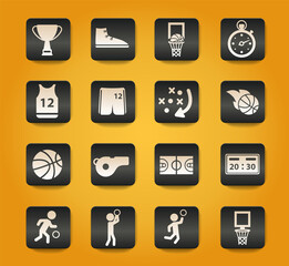 Wall Mural - Basketball simply icons