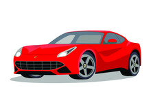 Ferrari F12 Isolated. Vector Illustration