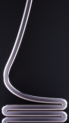 Poster - Flowing snake of silver liquid. Abstract squiggly flow for cover design. 3d rendering digital illustration