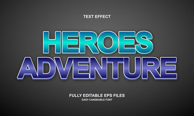 Wall Mural - heroes adventure editable text effect