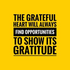 Wall Mural - Gratitude Quote. Motivational and inspirational quote template. Positive words and Fresh quotes. Positive quotes about life. Sayings about future. Inspirational quotes.