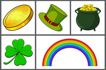 saint patricks day icons vector set illustration isolated on white background