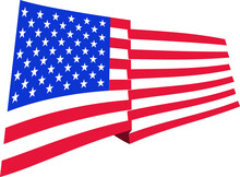 Red American  Flag  - USA Flag. Patriotic Flag. 