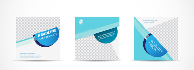 Canvas Print - Set square banner template for social media post and web internet ads.vector illustrations.