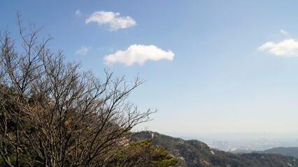 Wall Mural - The scenery with the clouds of Bukhansan Mountain.