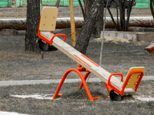 Children's Outdoor Rocking Chair On The Playground