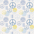 Peace symbol and Olive branch seamless pattern. International day of peace seamless pattern background