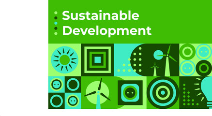 sustainable development renewable energy wind turbine abstract infographics