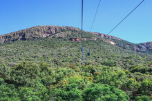 Hartbeespoort Aerial Cableway, Cable Car Going Up Magaliesberg Mountain, North West Province, South Africa