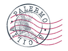 Palermo, PA, Italy Stamp Map Postal. Silhouette Seal Roads And Streets. Passport Round Design. Vector Icon. Design Retro Travel National Symbol.