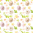 Tender watercolor easter seamless pattern in watercolor style