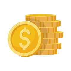 Poster - pile golden coins money