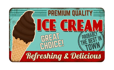 Ice Cream vintage rusty metal sign