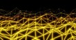 Yellow lines and dots connecting technology and science style. 3d rendering.