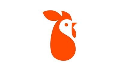 Wall Mural - simple vector head chicken logo