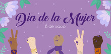 Banner Del Día De La Mujer, 8 De Marzo.