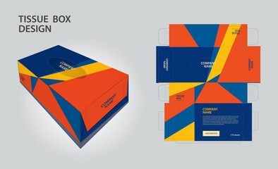 Tissue box Design polygon creative background, Box Mock up, 3d box, Can be use place your text and logos and ready to go for print, Product design, Packaging vector illustration, polygonal background