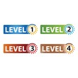 Level colorful button set. vector modern material style buttons	