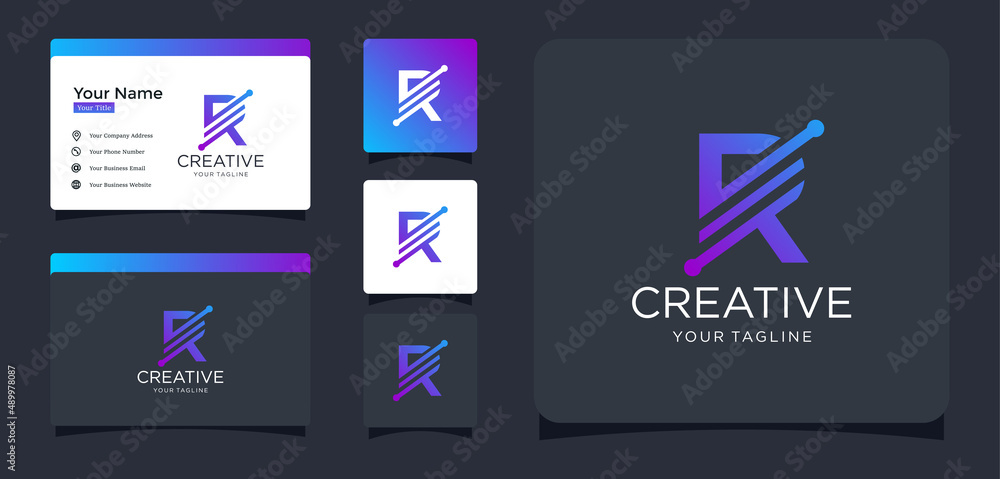 letter R technology design inspiration Stock Vector | Adobe Stock