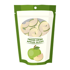 Wall Mural - freeze dried apple slice package cartoon vector illustration isolated object