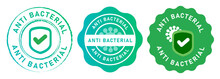 Anti Bacterial Microbe Bacterium Hygiene Bacteria Protection Symbol Shield Tested Check Mark Symbol Emblem Tag Design In Green