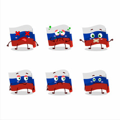 Wall Mural - Russia flag cartoon character with nope expression