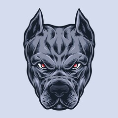 Wall Mural - anger pitbull head vector logo