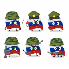 Poster - A charming soldier russia flag cartoon picture bring a gun machine