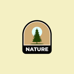 Wall Mural - pine badge logo vector design illustration
