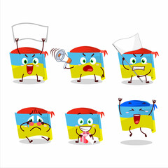 Wall Mural - Mascot design style of ukraine flag character as an attractive supporter