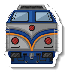 Poster - Front of diesel locomotive in cartoon style