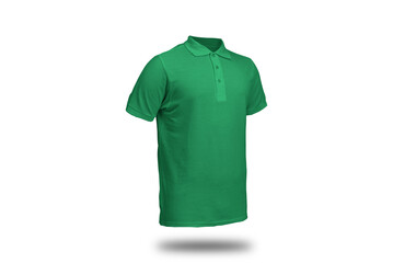 Wall Mural - Green polo shirt with ghost model concept floating in plain background