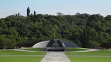 ITOMAN CITY, OKINAWA, JAPAN - AUG 2021 : View Of Peace Memorial Park.