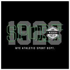 Wall Mural - Sport athletic typography, t-shirt graphics, vectors