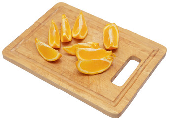 Wall Mural - Oranges sliced on a board