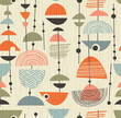 Seamless abstract mid century modern pattern for backgrounds, fabric design, wrapping paper, scrapbooks and covers. Fun retro design. Vector illustration.