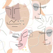© Сашка Шаргаева - Face line pattern Abstract drawing seamless print